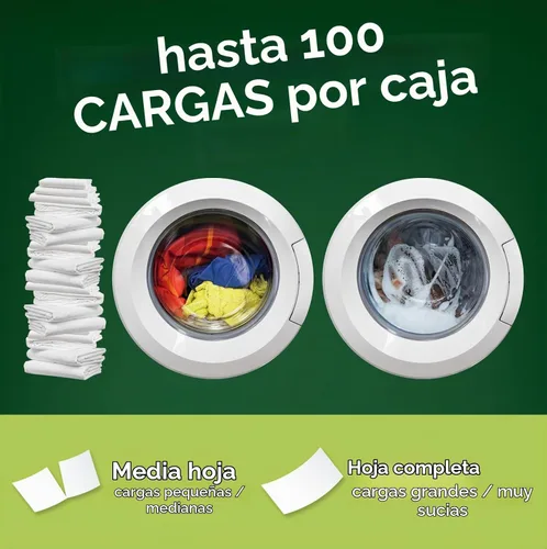 Vista 2 de Hojas de detergente para ropa Biokleen - Sin tinte y sin fragancia, hipoalergénicas, limpiador enzimático, quitamanchas, fórmula bioactiva, sin