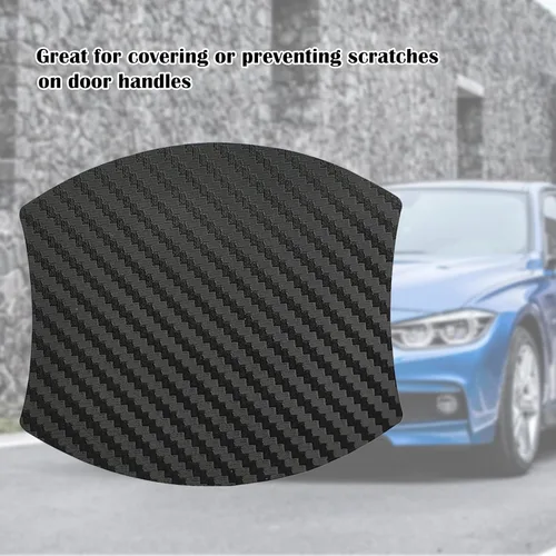 Vista 8 de kingsea 4 protectores de arañazos para manija de puerta de automóvil, textura magnética extraíble de fibra de carbono 3D, textura de fibra