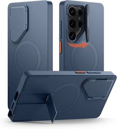 Vista 20 de SURITCH Funda para teléfono Samsung Galaxy S26 Plus, cubierta protectora magnética con cubierta de cámara y soporte de metal ajustable para Galaxy