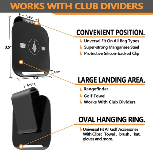 Vista 2 de Almohadillas de Aterrizaje de Metal para Bolsa de Golf para Toalla de Golf Magnética, Telémetro de Golf, Frasco de Golf, Altavoz de Golf - Acceso
