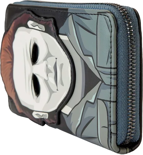 Vista 6 de Loungefly Halloween Brújula Internacional Michael Myers Máscara Zip Wallet Carteras de Halloween, Negro -, Bifold