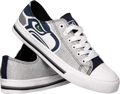 Vista 4 de FOCO Womens NFL Team Logo Ladies Fashion Glitter Low Top Canvas Sneakers Shoes
