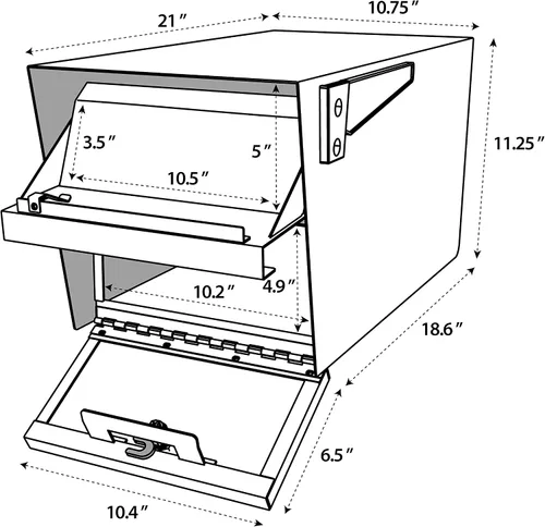 Vista 10 de Administrador de correo, buzón de seguridad de bloqueo Mail Boss 7506, 7505 Patented anti-pry lock, accepts small packages, compact galvanized