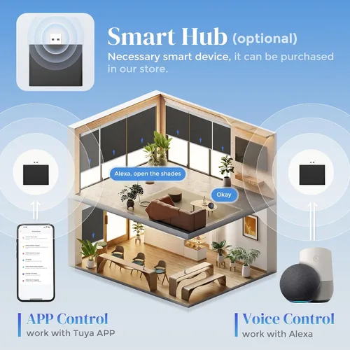 Vista 3 de Persianas motorizadas con control remoto, persianas enrollables automáticas inalámbricas para ventanas, persianas eléctricas inteligentes opacas