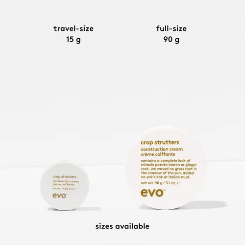 Vista 5 de EVO Crop Strutters - Crema para todo tipo de cabello - Definición, textura y pasta de sujeción media, 3.17 onzas Construction cream adds texture