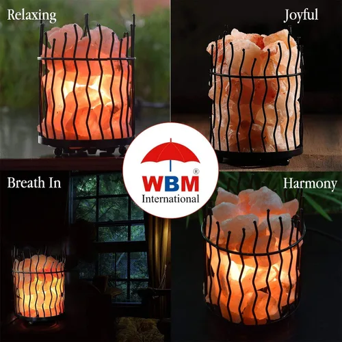 Vista 9 de Himalayan Glow Lámparas de cesta estilo pilar, lámpara nocturna de sal del Himalaya pura con trozos de sal, bombilla e interruptor regulable