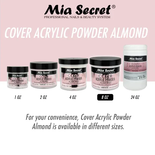 Vista 6 de Mia Secret Polvo acrílico Cubierta Almendra 8 oz.