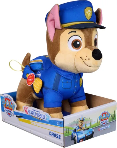 Vista 7 de Paw Patrol: Búsqueda y rescate Chase, juguete de peluche con accesorio