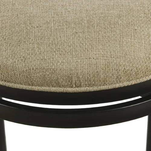 Vista 5 de Benjara Taburete de metal con asiento acolchado de tela giratoria, beige y negro