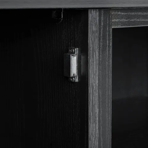 Vista 11 de Crosley Furniture Camden - Soporte esquinero para TV de más de 50 pulgadas, centro de entretenimiento con estantes de almacenamiento, color negro