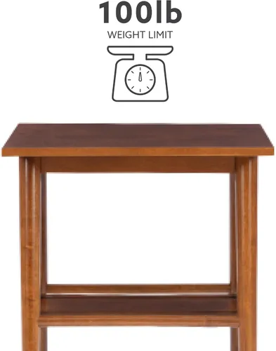 Vista 5 de Linon Melissa Mid-Century - Mesa auxiliar de nogal
