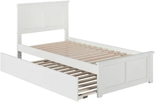 Vista 5 de Cama con plataforma nido doble urbana en color blanco