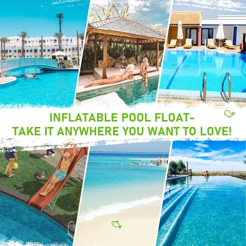 Vista 7 de Flotadores de piscina para adultos, paquete de 6 flotadores inflables para piscina, hamaca de agua portátil, imprescindibles para vacaciones