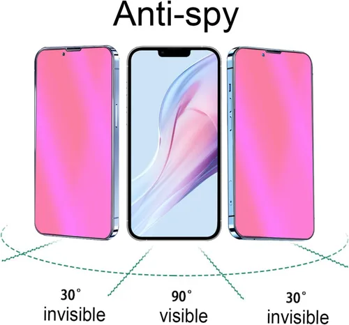 Vista 2 de Paquete de 2 Vidrio Templado Privacidad Anti-Luz Azul Compatible con iPhone X/iPhone XS/iPhone 11 Pro Espejo Protector de Pantalla Anti-Espía