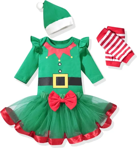 Vista 18 de Aalizzwell Traje de falda navideña para bebés recién nacidos american