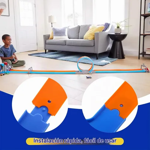 Vista 2 de Conectores de pista 2 en 1, compatibles con Hot Wheels Track Builder Conectores 2 en 1 para pista de carreras