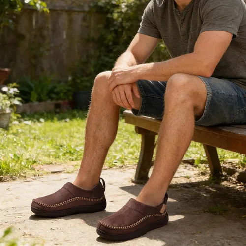 Vista 2 de Zigzagger - Pantuflas de tobillo estilo mocasín para hombre, para interior y exterior