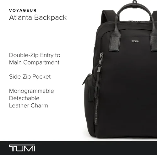Vista 2 de TUMI Voyageur Atlanta Backpack - Mochila de viaje y trabajo para hombre y mujer, NegroPlomizo, Mochila Voyageur Atlanta