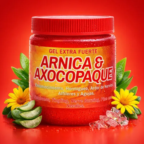 Vista 2 de Arnica + Axocopaque Flores Gel Pomada 4.23 onzas, gel tópico de árnica natural para músculos y articulaciones, gel de masaje botánico de absorción