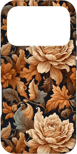 Vista 30 de Warm Colors of Autumn Stylish Design - Fall Flowers Pattern Case for iPhone 16