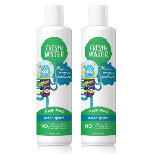 Vista 11 de Fresh Monster Kids Champú y Lavado de Cuerpo, Ocean Splash (múltiples tamaños), Paquete de 1