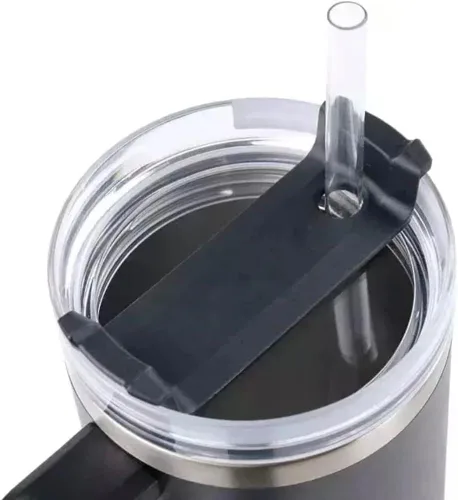 Vista 5 de Paquete de 2 tapas para vaso de 40 onzas compatibles con Stanley Quencher, cubiertas de vaso de acero inoxidable a prueba de derrames y resistentes