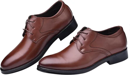 Vista 3 de Zapatos de vestir casuales para hombres y hombres, zapatos de vestir de estilo moderno, transpirables, con cordones, para hombre