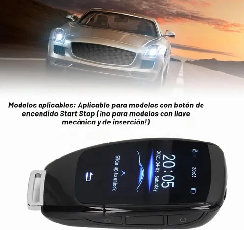 Vista 3 de Qiilu Llave LCD inteligente universal TK900 Pantalla táctil LCD Smart Key Remote Entrada sin llave para modelos de botón de motor de arranque y Negro