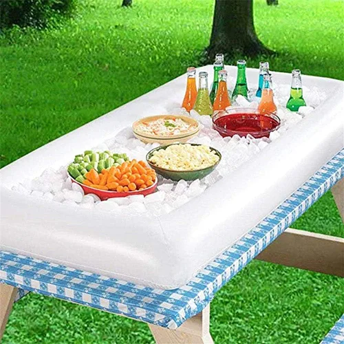 Vista 7 de Barras de servir inflables para bufé de hielo, bandejas para servir ensaladas, soporte para bebidas y alimentos, contenedores refrigerantes