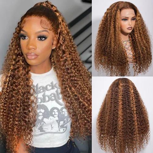 Vista 19 de CYNOSURE Pelucas de encaje frontal 13x4 de cabello humano prearrancado, densidad del 180%, brasileña rizada con encaje frontal, peluca con cabello