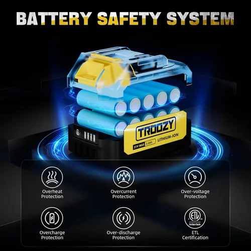 Vista 7 de Mini Motosierra Inalámbrica de 6 Pulgadas con Batería de 3000mAh, Motosierra Eléctrica Sin Escobillas de Mano, Hasta 100minX2 21V, Motosierra