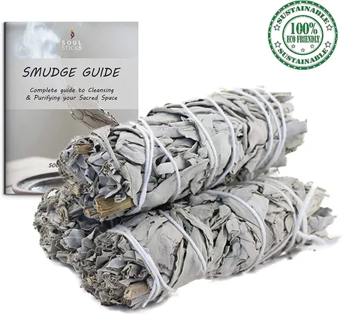 Vista 7 de Ancient VEDA - Varillas de salvia blanca de 4 pulgadas a granel con guía de inicio (paquete de 12) Varillas para manchas de salvia para limpieza