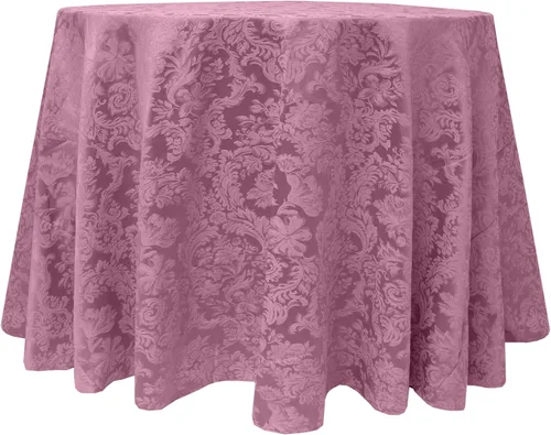 Vista 12 de Ultimate Textile Miranda - Mantel redondo de damasco (114 pulgadas), color burdeos