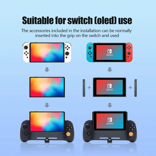 Vista 38 de ECHZOVE Upgrade Nintendo Switch OLED Controller Grip - Ergonomic Animal Crossing Style Controller with Joystick, NFC, Turbo, Six-Axis Gyro, Dual
