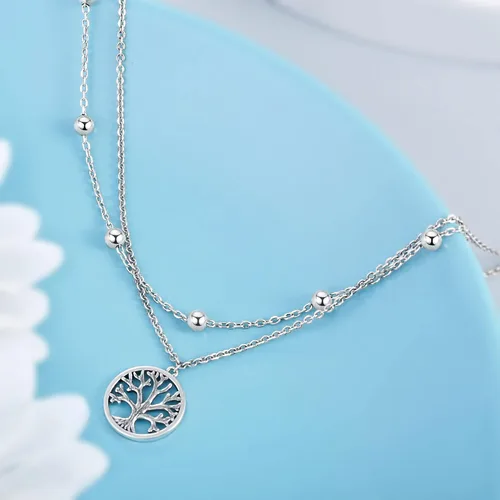 Vista 4 de CHIC & ARTSY Tobilleras de plata de ley S925 para mujer, pulsera de tobillo ajustable multicapa para playa, joyería de verano para mujer, de 10 a 11
