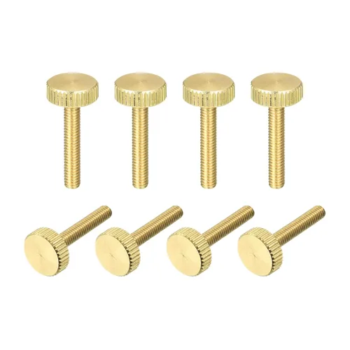 Vista 18 de uxcell Tornillos moleteados para pulgar, pernos planos de latón M4x30mm, perillas de agarre para PC, electrónico, mecánico, 8