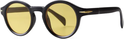 Vista 2 de SDINM Gafas de sol redondas pequeñas para mujer, marco de plástico vintage, lentes de sol UV400