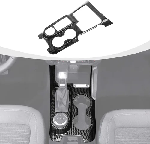 Vista 22 de RAZPOY Ajuste de panel de cambio Panel de centro de consola Portavasos Compatible con Ford Bronco Sport 2021-2024, Negro