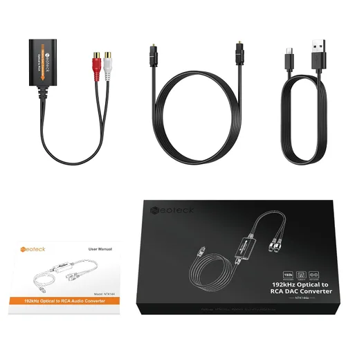 Vista 8 de Neoteck Convertidor de Cable Óptico a RCA DAC con Circuito Integrado de Amplificador de Audio Integrado 192kHz SPDIF a RCA Convertidor Digital a