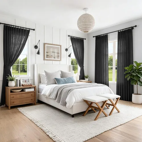 Vista 9 de Fcosie Cortinas plisadas filtrantes de luz para sala de estar, dormitorio, granja Kithcen, protección de privacidad, mezcla de lino, 2 paneles, 50