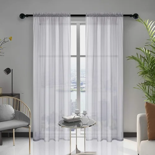 Vista 13 de Anjee Cortinas de estrellas para niñas, estilo recortado, 2 en 1, de doble Azul/Púrpura/Amarillo