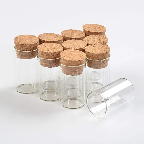 Vista 15 de Mini botellas de 0.1 fl oz de 0.866 x 0.984 in, tubo de ensayo de vidrio, almacenamiento para arena líquida, alimentos, botellas de bricolaje, 24