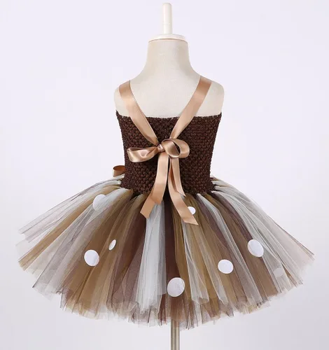 Vista 4 de Tutu Dreams Disfraces de animales de Halloween para niños y niñas de 1 a 10 años, reno jirafa, tigre con diadema, ropa de vestir para Halloween