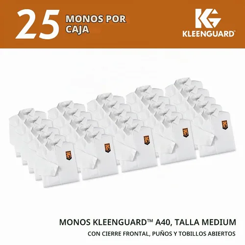 Vista 2 de KleenGuard™ Overol de protección de líquidos y partículas A40 (44302), cremallera frontal, blanco, mediano (cantidad 25)