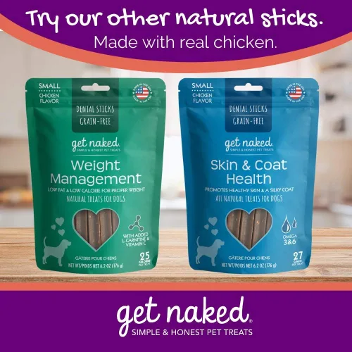Vista 6 de Get Naked Palitos masticables dentales súper antioxidantes sin granos para perros pequeños, masticables y golosinas dentales naturales para perros