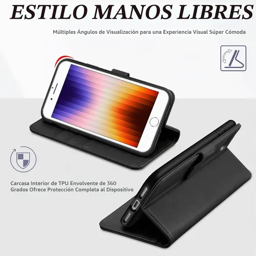 Vista 4 de TUCCH - Funda tipo cartera compatible con iPhone 8