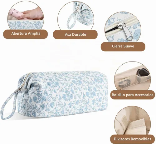 Vista 4 de Bolsa de viaje para herramientas capilares compatible con Shark Flor azul