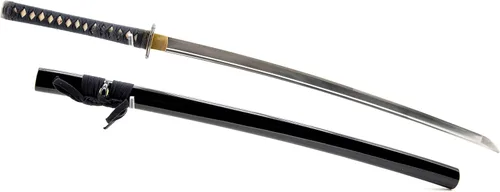 Vista 2 de Handmade Sword - Espada Katana de entrenamiento Iaido sin afilar de acero inoxidable, hecha a mano, espada completa, vaina negra