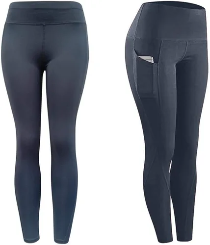 Vista 2 de Leggings de entrenamiento para mujer con bolsillos, control de abdomen, pantalones de yoga de cintura alta, talla grande, ropa deportiva