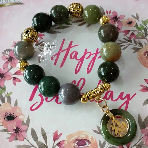 Vista 8 de Heavens Tvcz - Pulsera de jade de buena fortuna para mujeres tailandesas, buena suerte, 0.559in, energía curativa, pulsera con colgante de jade